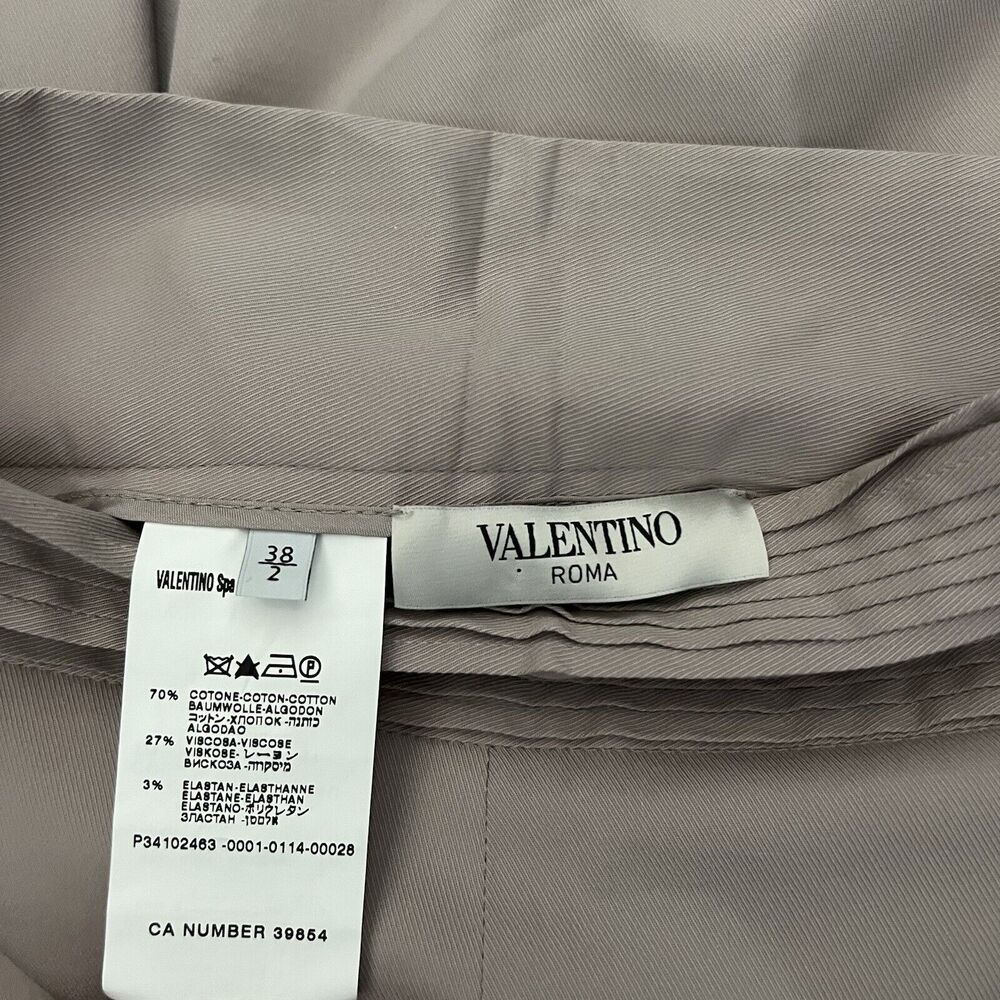 Valentino Roma Spa Pants Womens Size 2 Italy Size 38/2 Raw Hem Cream Gray Taupe - Picture 4 of 16